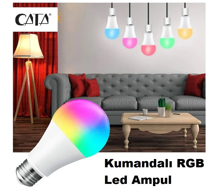 9W RGB AMPUL (UZAKTAN KUMANDALI)(BEYAZ)