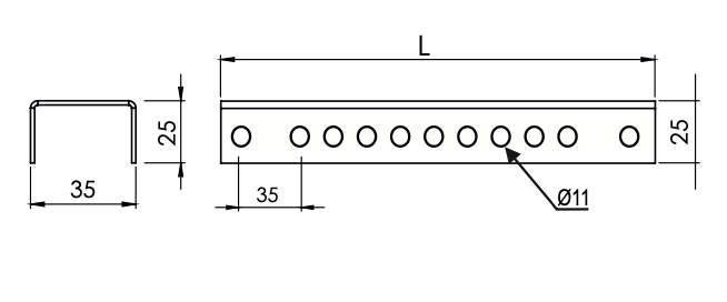 400mm TİJLİ KANAL TAŞIYICI  L: 455mm
