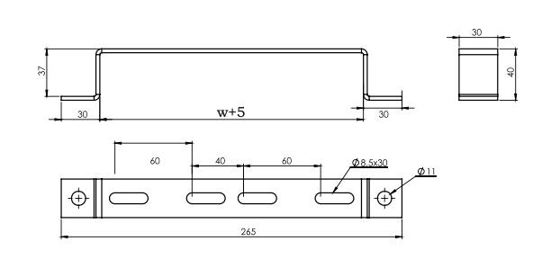 400mm YERE DUVARA TESPİT ELEMANI ( H: 40mm ) 3,0mm 