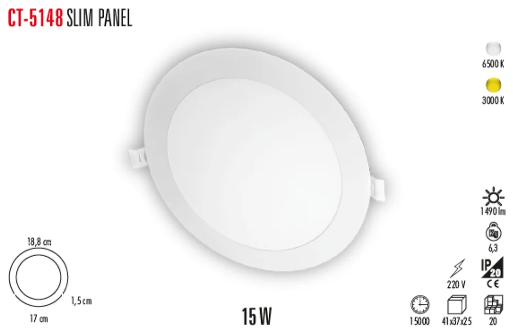 15W SLİM PANEL (BEYAZ)