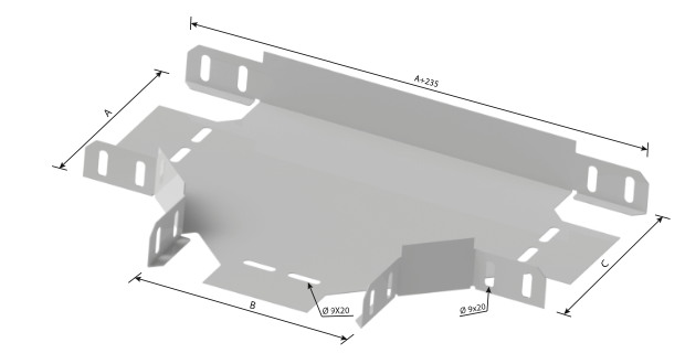 300mm T BAĞLANTI ELEMANI (H: 40mm) PREGALVANİZ 