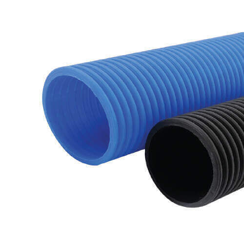 Zeybek 75 mm Elektrik Altyapısı İçin Koruge Boru (Maşon Dahil) Mavi - 1 metre