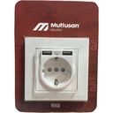 Çift Usb Girişli Topraklı Priz (2.4A HIZLI ŞARJ ÇOCUK KORUMA) MUTLUSAN
